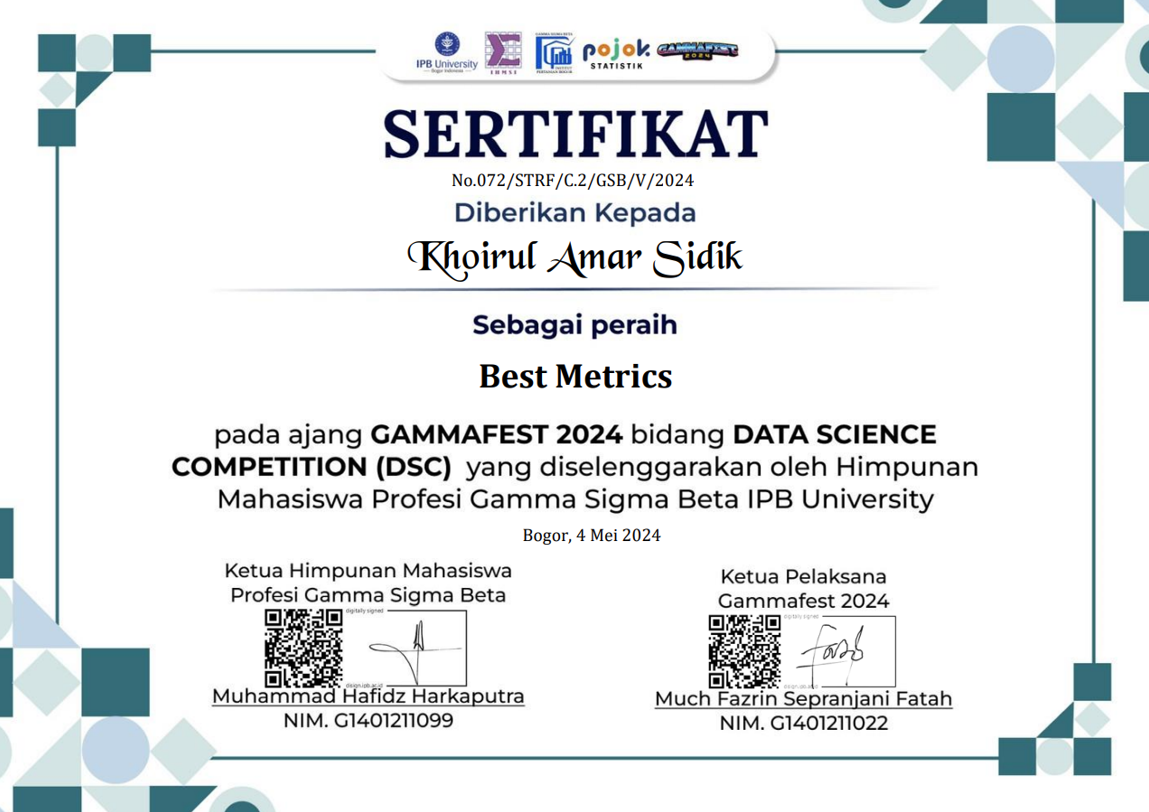 Best Metrics Award
